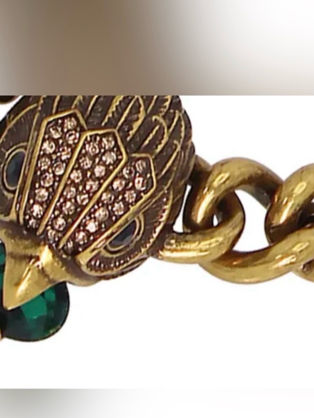 KURT GEIGER LONDON
Eagle Head Collar Chain Necklace in Gold Emerald - Picture 7 of 10